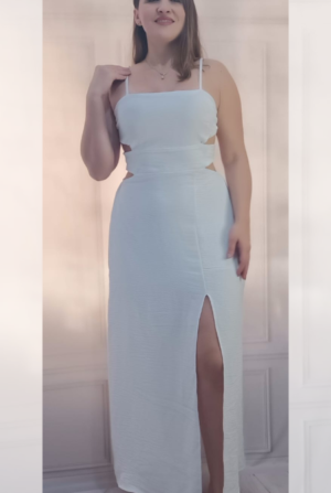 Vestido Amarração Midi - Branco