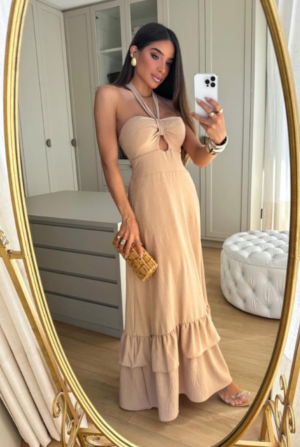 Vestido Longo Paty - Nude