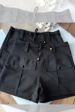 Shorts Alfaiataria bolso - Preto