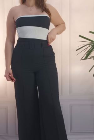 Calça Pantalona Duna Cinto - Preta