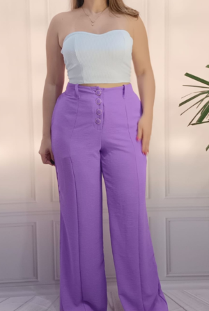 Calça Pantalona Duna Botões - Pink