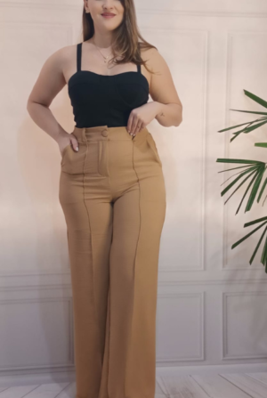 Calça Pantalona Kamy - Capuccino