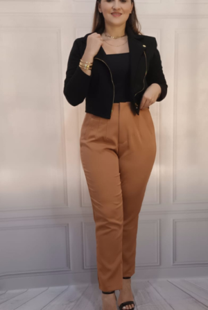 Calça Inspiração Zara -Caramelo