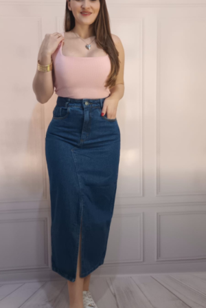 Saia Jeans Midi