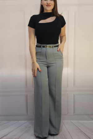 Calça Pantalona Lorena - Cinza